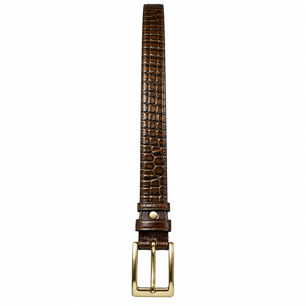 Premium Crocodile-Embossed Leather Belt – Luxury Signature Collection