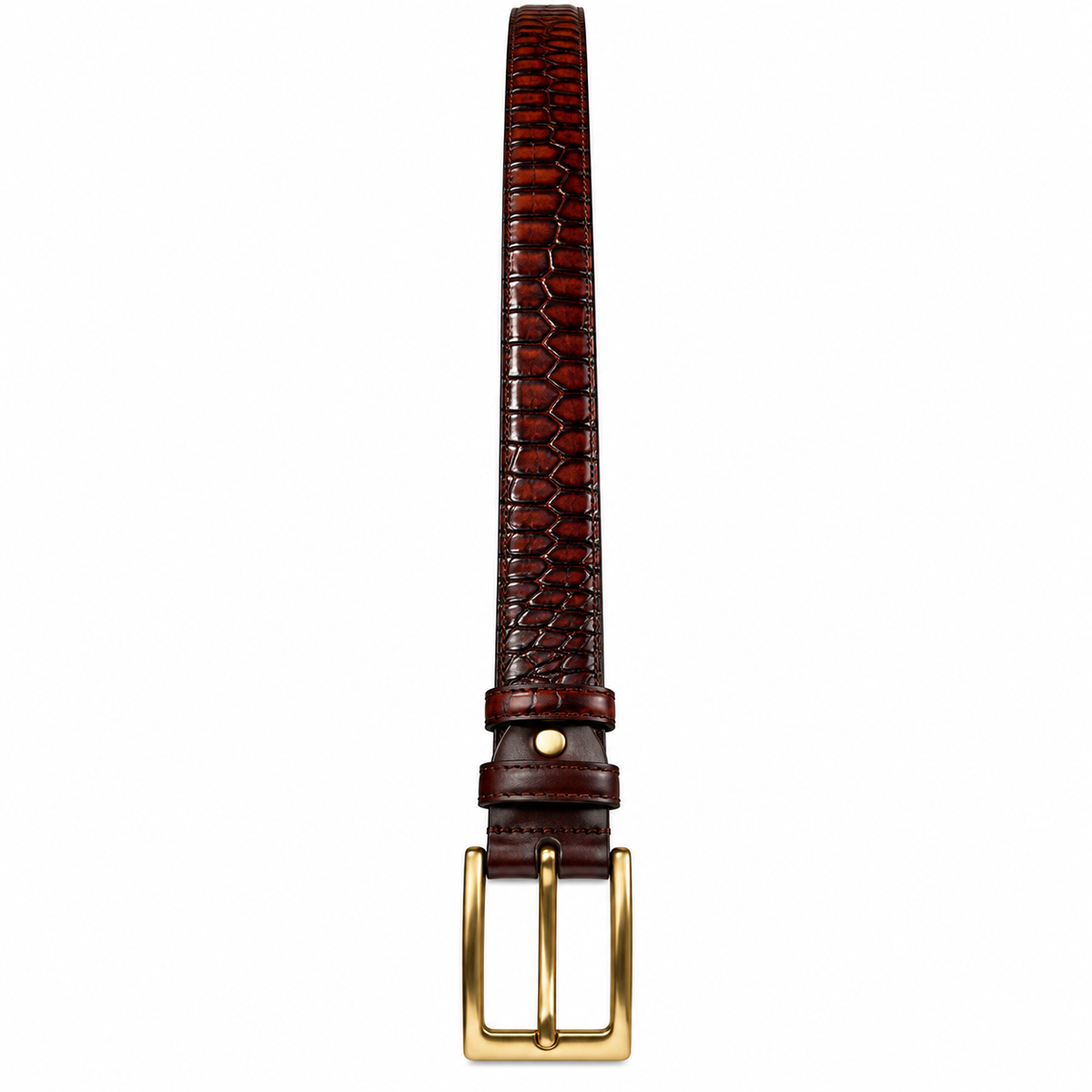 Premium Crocodile-Embossed Leather Belt – Luxury Signature Collection