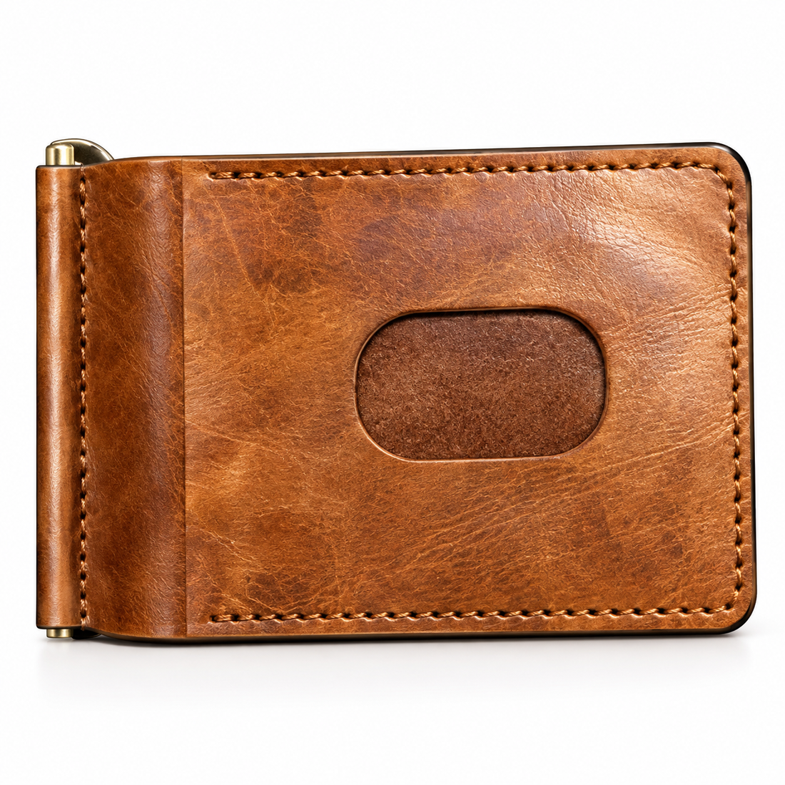Premium Vintage Leather Money Clip Wallet – Luxury Slim Collection