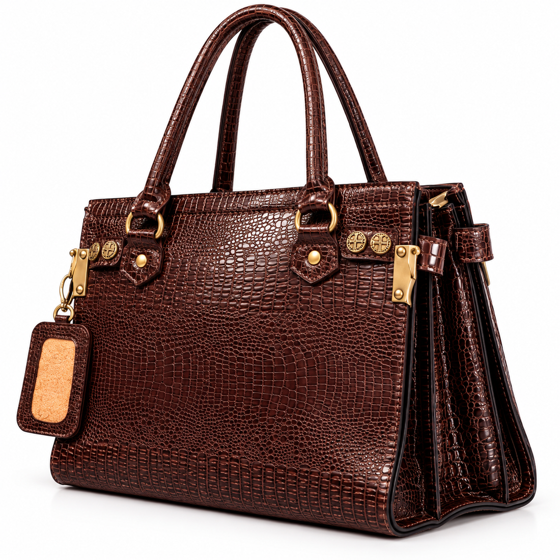 Premium Crocodile-Embossed Leather Handbag – Luxury Signature Collection