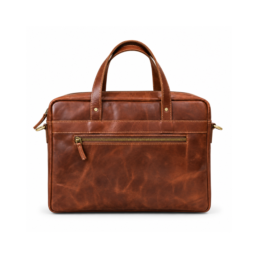 Premium Vintage Brown Leather Briefcase – Luxury Business &amp; Laptop Bag