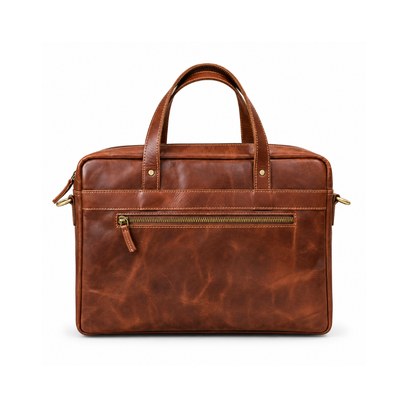 Premium Vintage Brown Leather Briefcase – Luxury Business &amp; Laptop Bag