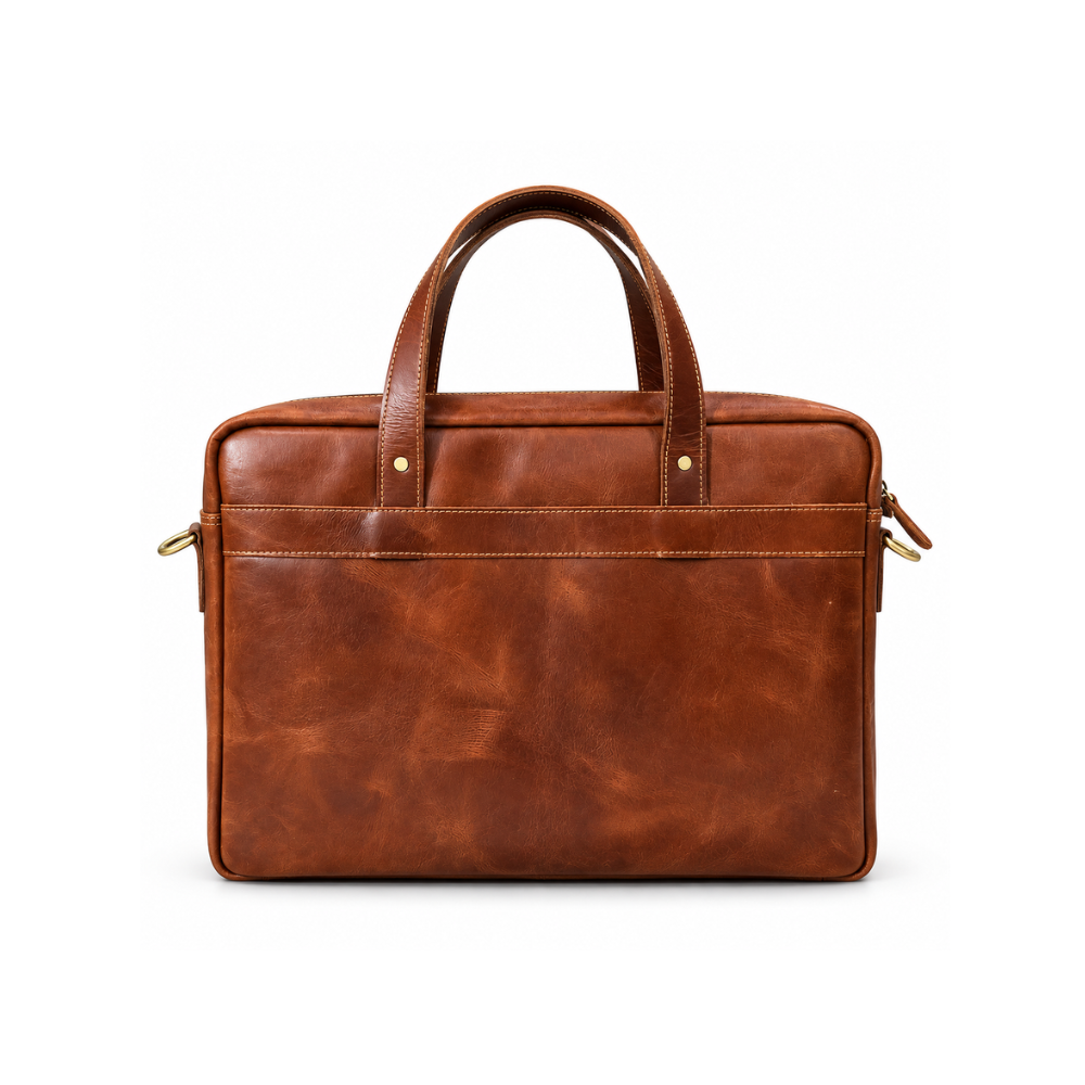 Premium Vintage Brown Leather Briefcase – Luxury Business &amp; Laptop Bag