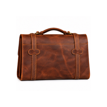 Premium Vintage Brown Leather Executive Briefcase – Heritage Luxury Collection