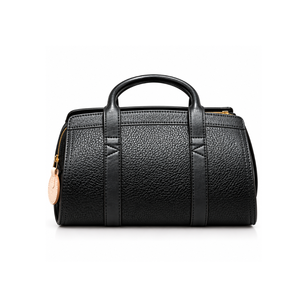Premium Black Pebbled Leather Handbag – Luxury Signature Collection