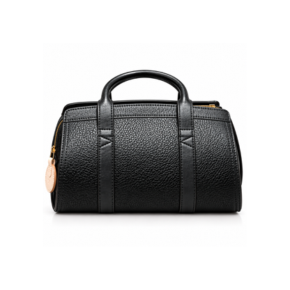 Premium Black Pebbled Leather Handbag – Luxury Signature Collection