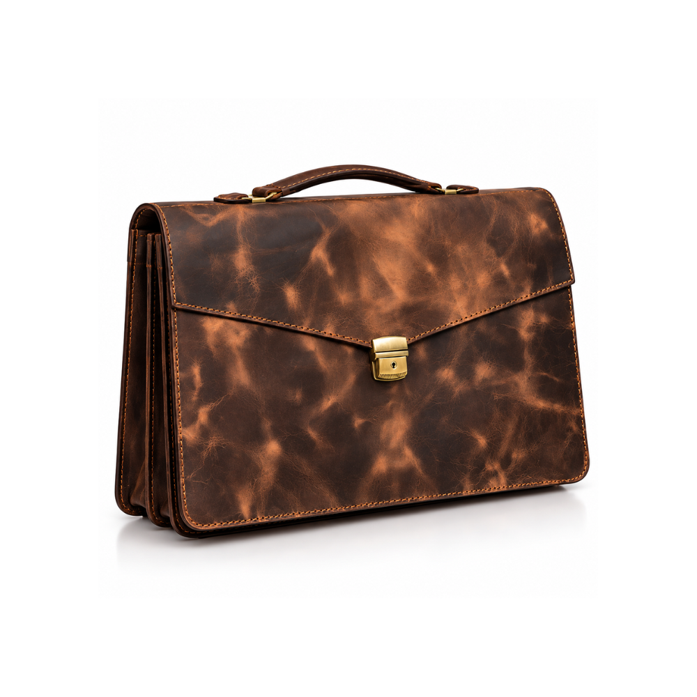 Premium Vintage Leather Executive Briefcase – Luxury Business Collection