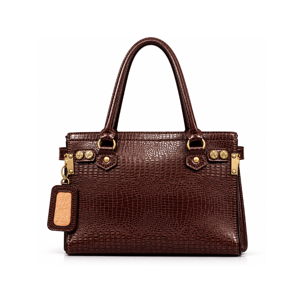Premium Crocodile-Embossed Leather Handbag – Luxury Signature Collection