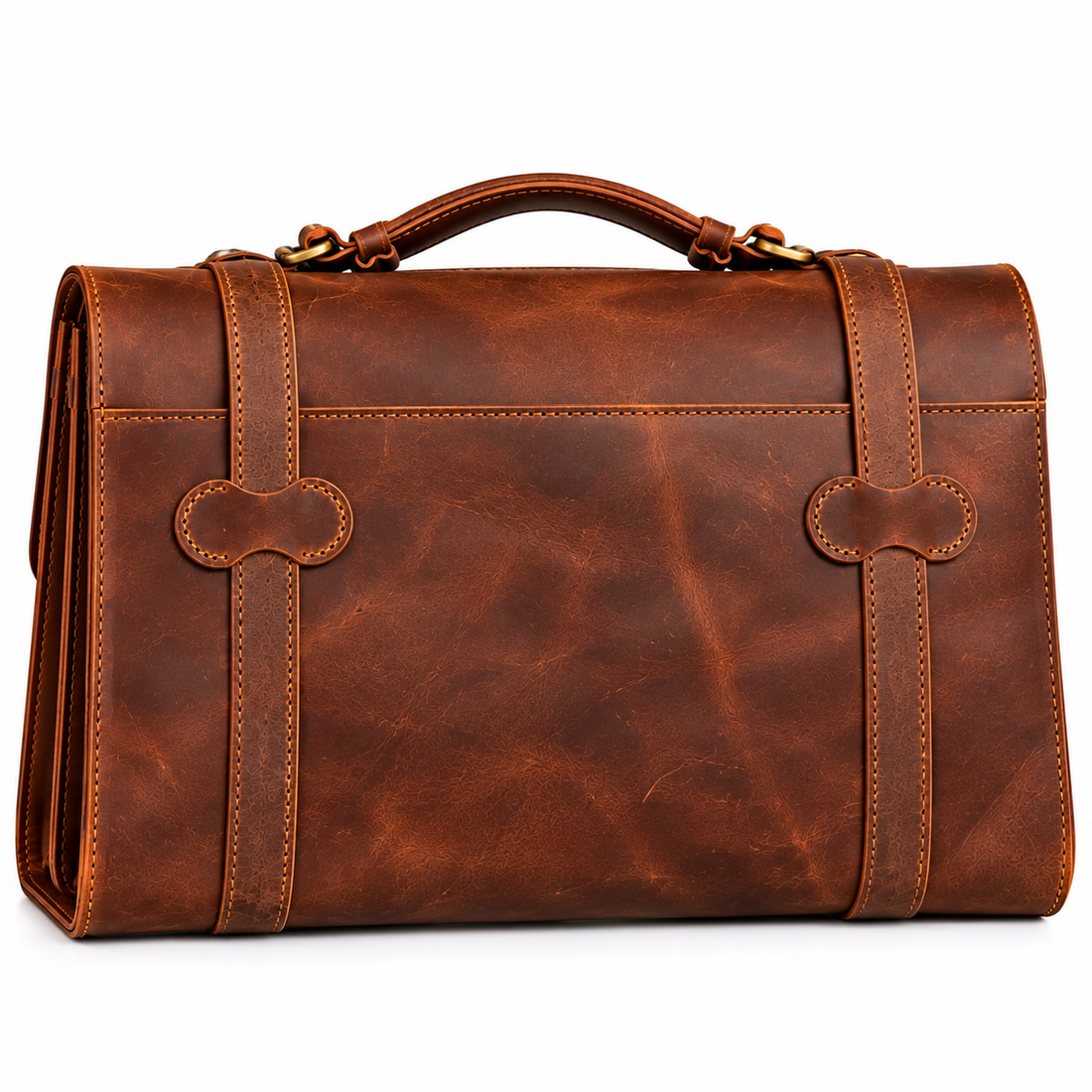 Premium Vintage Brown Leather Executive Briefcase – Heritage Luxury Collection