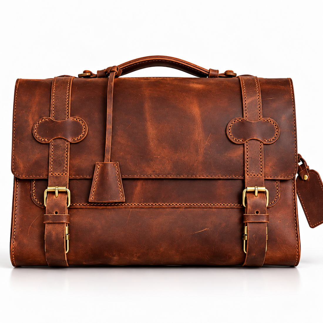Premium Vintage Brown Leather Executive Briefcase – Heritage Luxury Collection